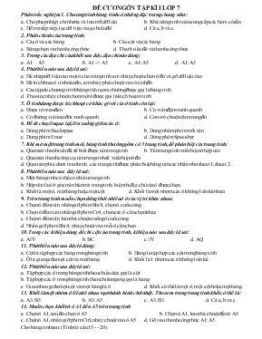 Đề cương ôn tập kì I lớp 7
